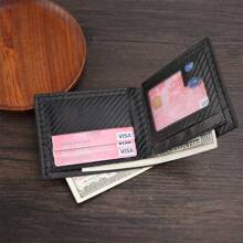 New Carbon Fiber Short Wallet Men's Card Bag Integrated Zipper Change Bag Holder For Men Wallet Mini Wallet Purse Wallet Men Wallet Leather Small Wallet