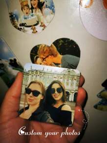 1/3 pezzi Calamite per frigorifero personalizzate con foto spesse - Calamite dure personalizzate con foto - Calamite per frigorifero rosa glitter - Retro magnetico nero - Perfetto regalo di decorazione per la casa, San Valentino, regali per lei, regali per lui, regali per mamma, regali per amici, decorazione per la casa, decorazione, regali personalizzati, regali su misura, articoli essenziali per matrimoni