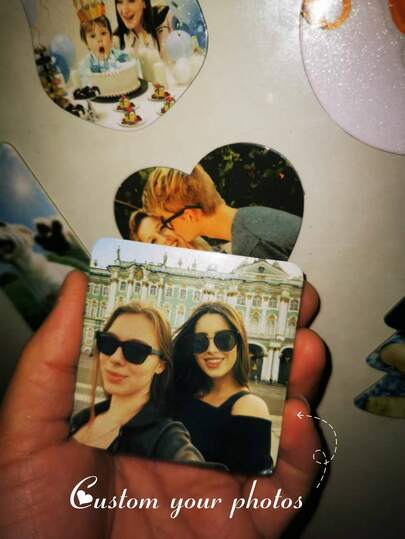 1/3pcs Personalized Photo Thickened Fridge Magnets - Custom Photo Hard Magnets - Glitter Pink Fridge Magnets - Black Magnetic Backing - Perfect Home Decor Gift Valentine's Day Gifts, Valentine's Day, Gifts For Her, Gifts For Him, Gifts For Mom, Gifts For Friends, Home Decor, Decor, Personalized Gifts, Custom Gifts