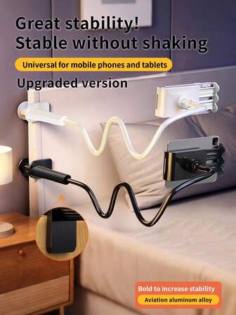 1pc 360° Rotating Tablet & Phone Stand With Spiral Base, Slouchy Holder For Desk, Bedside, Table, Office, Computer Desk