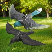 1/2pcs Flying Falcon Hawk Decoy, Crow Bird Deterrent With Hanging Strings, Plastic Animal Theme Art Deco Style For Garden Decoration,Wall Mount, No Electricity Or Battery Needed - Multicolor - View 1