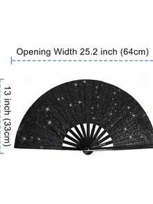 Ventagli da donna luccicanti, ventagli pieghevoli di grandi dimensioni stile da festa, regalo per compleanni, performance e festival, confezione multipla - Multicolore - Visualizzare 4
