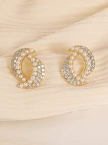 5Pcs/Set Fashionable Faux Pearl Stud Earrings, Versatile Minimalist Design Suitable For Women Everyday And Festival Wear