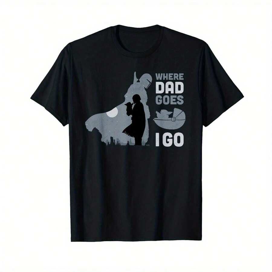 The Mandalorian And Grogu Where Dad Goes I Go T-Shirt As Gift - màu đen - Xem 1
