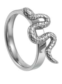 1 Pc Stainless Steel Snake Retangle Rings For Men Women Minimalist 5MM Wide Finger Rings Wedding Couple Jewelry Gift Hot