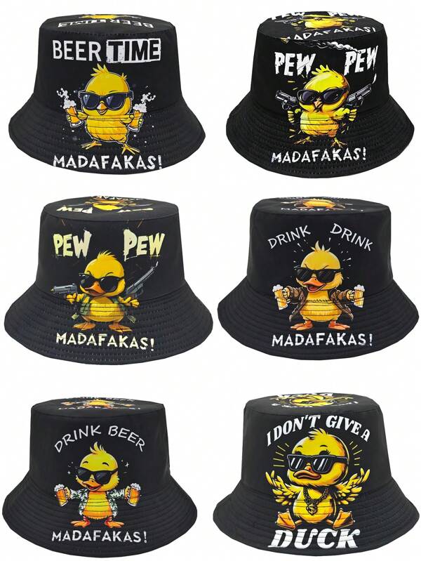 Cappello da pescatore di stile alla moda "PWE PWE", stampa stile urbano, cappello da sole casual da esterno a protezione solare, unisex