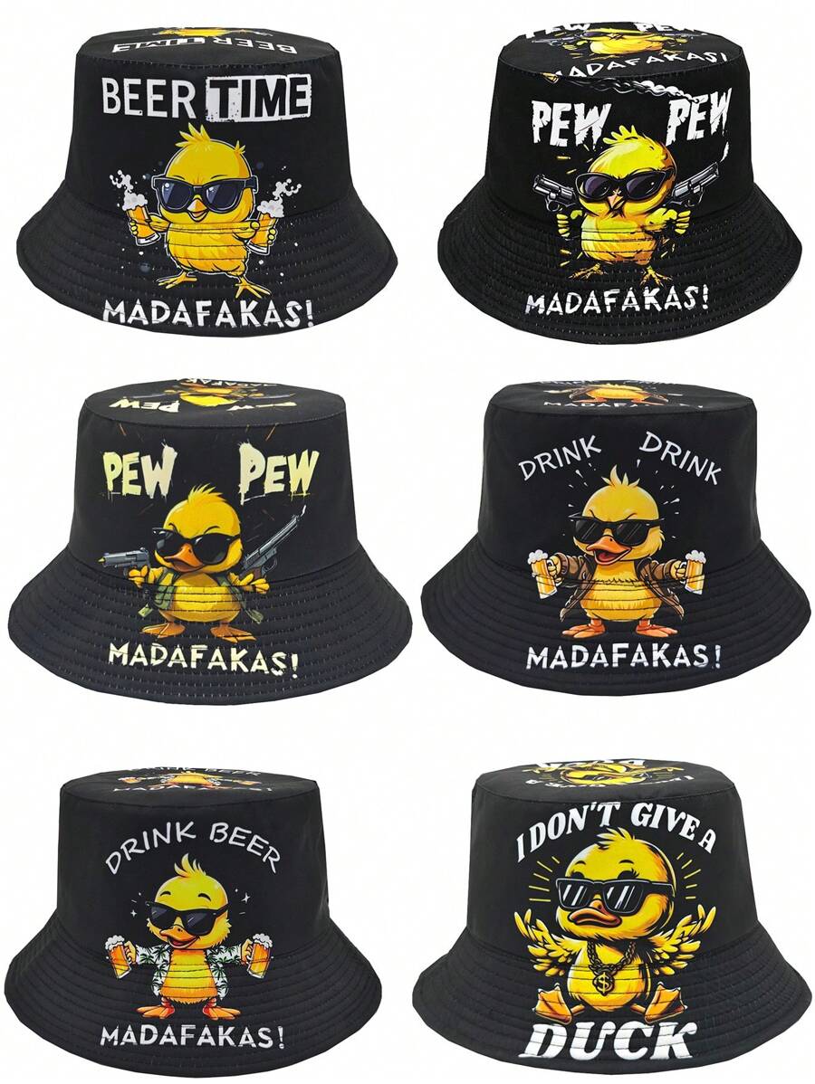 Cappello da pescatore di stile alla moda "PWE PWE", stampa stile urbano, cappello da sole casual da esterno a protezione solare, unisex
