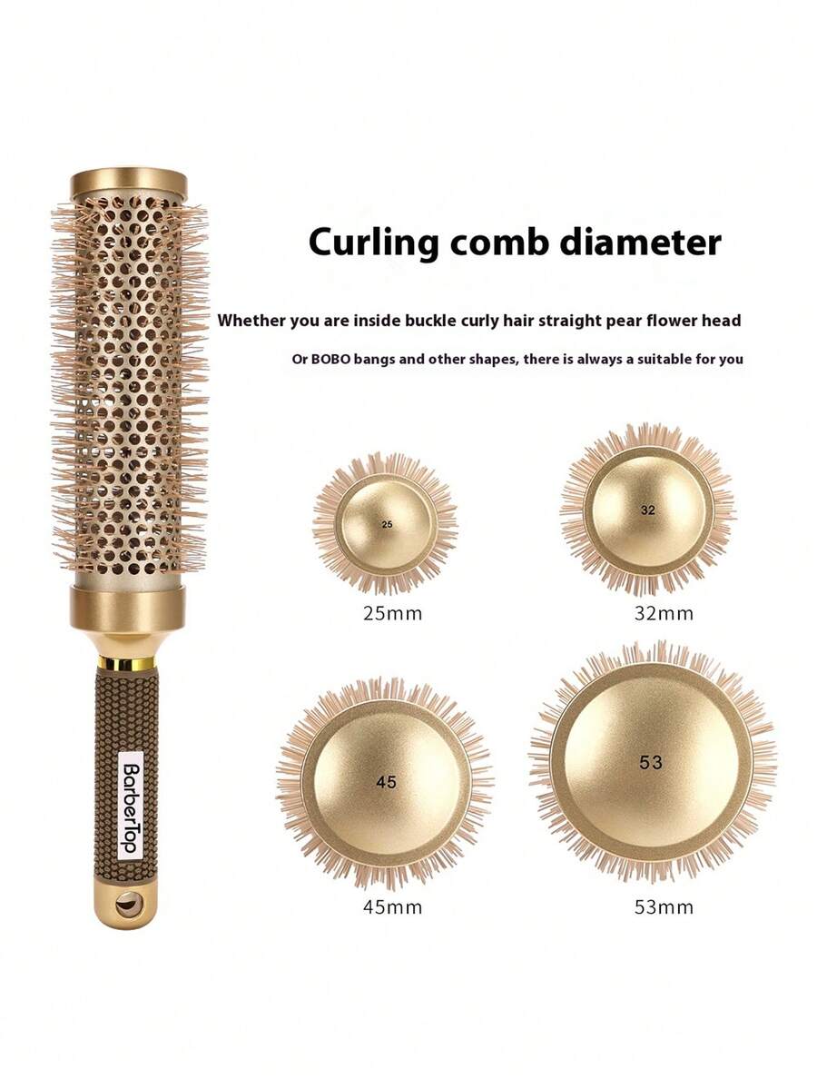4 款尺寸专业沙龙圆梳美发梳卷发器铝管卷发棒，返校季、旅行度假必备，女士美发配件，梳子，背梳，造型梳，卷发梳，边缘梳，梳子，梳发，梳子套装，梳发，卷发梳，解结梳，女士梳子，头发，旅行，美发产品，美发工具，美发用品，理发师，理发师配件，理发店，美发设备