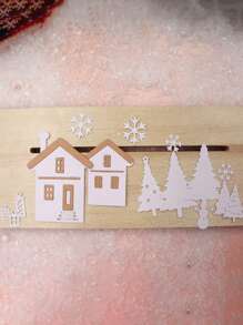 1 Pack House Tree Snowflake Style Thin Cutting Mold Handmade DIY Cutting Mold Scrapbook Background Decoration Embossing Template Photo Album Holiday Greeting Card Making
