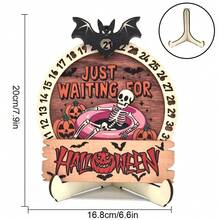 1 Stück 2025 Beliebter Halloween Countdown Kalender Party Holz Dekoration Ornament. Weiß Geist, Kürbis, Mumie, Schwarze Fledermaus Spinne Drei-dimensionale Tisch Dekoration Ornamente, Themenparty Mehrebigen Tablett Dekoration. Feiertagsschrecken Atmosphäre Dekorationsartikel, Feiertags Countdown Kalender Ornamente