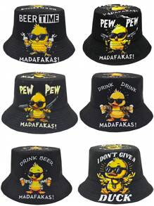 Cappello da pescatore di stile alla moda "PWE PWE", stampa stile urbano, cappello da sole casual da esterno a protezione solare, unisex