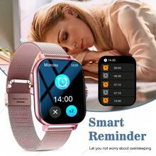 LOMAXFR Smartwatch,Multifunctional Sports Smart Watch, Wireless Calls & Music, Step Counter, Message Notifications, Sedentary Reminders, Alarm Clock, And Multiple Watch Face Wallpapers. Compatible With Android And IOS, Unisex, Perfect As A Mother's Day Gift.