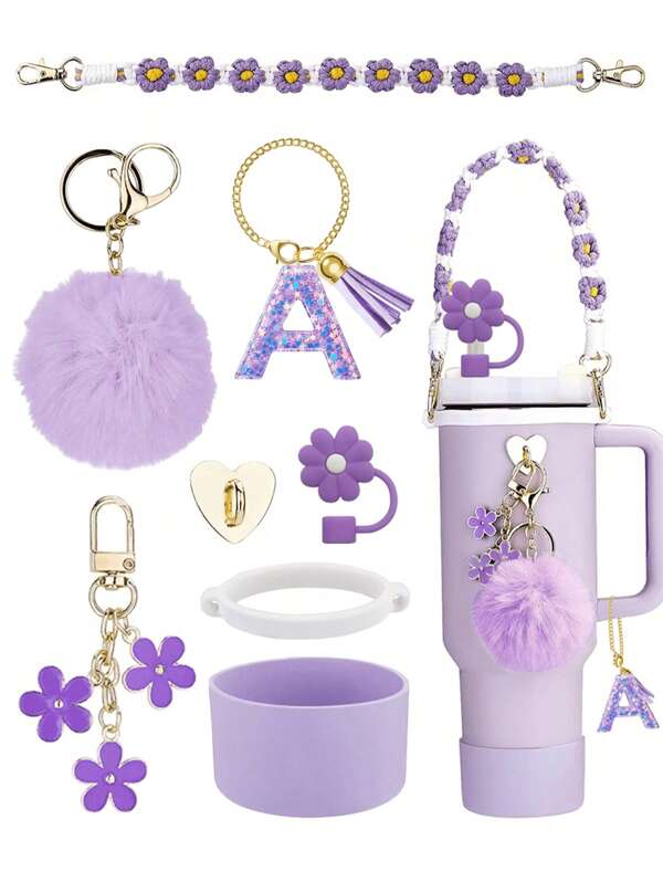 8 acessórios de decoração para copos, capa de canudo de 8-9 mm, capa de silicone compatível com copos de 30/40 oz, presente de Natal para meninas, decoração criativa para presente faça você mesmo, decoração para presente de amigo, decoração para festa de Natal, acessórios, acessórios para garrafas de água para copos de Natal, material de volta às aulas