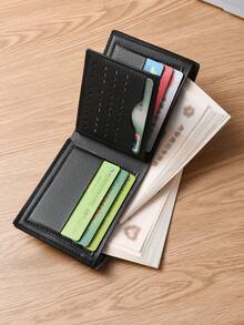 Fashion Men's Short Wallet, Multi-Card Slots PU Leather Bifold Card Holder, Premium Unisex ID Case Card Purse, Coin Pouch - Multicolor - View 5