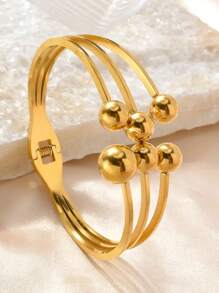 1 pieza Pulsera unisex de acero inoxidable con bola redonda, regalo de joyería único para parejas, amigos, ocasiones festivas, fiestas, bodas
