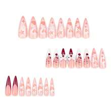 Get Glamorous With 48pcs Long Stiletto White French Style Classic Red Cherry Pattern 3D Laser Bow-Knot Pearl Decor Bling Elegant Heart Star Graffiti, French Style Elegant 3D Purple Little Daisy Floral Rhinestone Decor  Pastoral Style  Full Cover Fake Press On Nail Kit  Suitability For Summer Day,Will Give Your Look A Sweet Romantic
