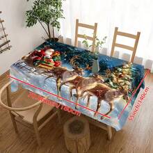 Mantel con estampado temático navideño. Manteles cuadrados y rectangulares, manteles de estilo minimalista moderno, adecuados para mesas de café, comedores, hoteles, restaurantes, fiestas navideñas en el hogar, campamentos y decoración de cocinas europeas/estadounidenses.