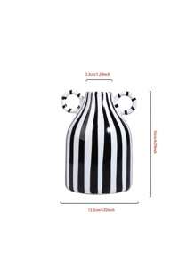 1 Stück minimalistischer Vase für zwei Ohren, Europäischer vertikaler gestreifter Stil zylindrische Blumenvase, Heimdekoration für getrocknete/frische Blumen, geeignet für Zuhause, Schlafzimmer Nachttisch, Eingangsbereich, Tisch, Geschenk für Freunde