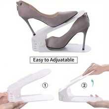 10 件塑料多层鞋架，节省空间双层可调节鞋子收纳架 - 彩色 - 查看 5