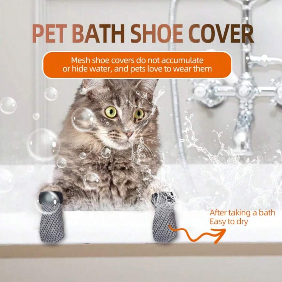 猫鞋、猫袜、防抓爪、宠物爪套、儿童鞋、猫帽、美甲、猫脚保护套 - 彩色 - 查看 1