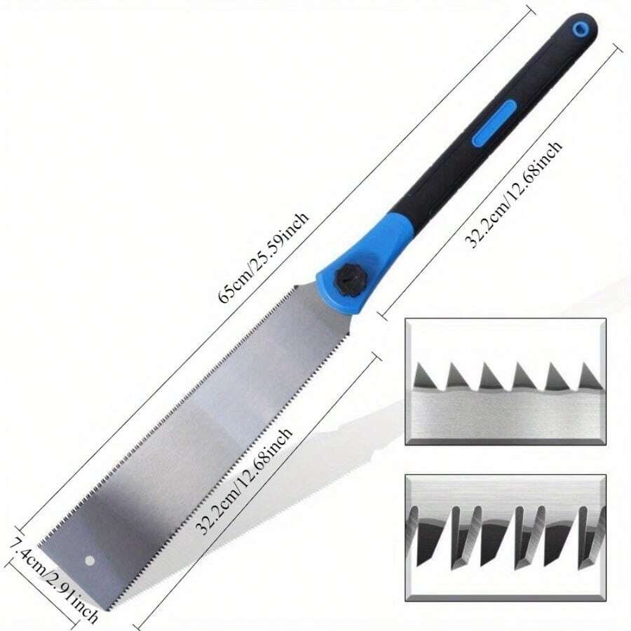 Sierra de doble cara para carpintería, sierra de carpintería, sierra de mano, sierra de mano de diente fino para tablas, sierra de jardín, sierra de uso doméstico, herramienta de carpintería - Multicolor - Ver 1
