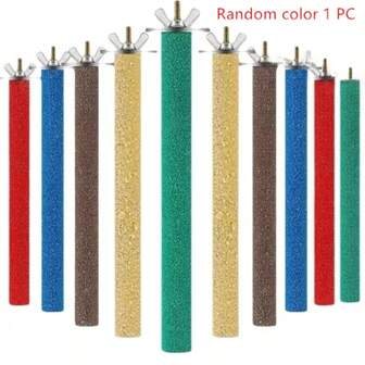 1pc אקראי צבע ציפור עמוד גירוד, תוכי טיפוס מעמד צעצועים, אביזרי כלוב ציפורים עם שייף מוט, מקל, עבור תוכי קוקטייל קונורה פינק אהבה ציפור