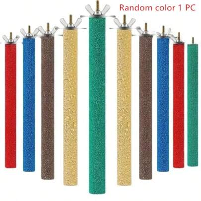 1pc Random Color Bird Scratching Post, Parrot Climbing Stand Toys, Birdcage Accessories With Sanded Perch, Stick, For Parakeet Cockatiel Conure Finch Lovebird