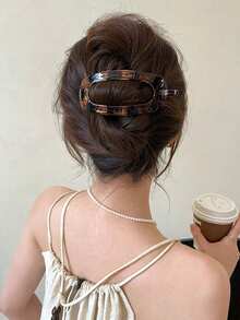 2个/1个亮面香蕉形发夹，适用于马尾辫，女士发饰，香蕉夹，扁平爪夹，发卡，发爪，学习用品