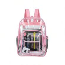 Mochila ligera y de moda, impermeable, mochila de PVC transparente, mochila escolar de gran capacidad de 20L, diseño sencillo