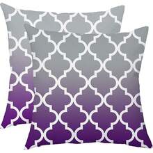 2件100%涤纶纤维枕套，抽象简约几何图案，波西米亚风格，适合装饰沙发、客厅、房间、户外露台和庭院。单面印花，不含枕芯（16英寸*16英寸、18英寸*18英寸、20英寸*20英寸）