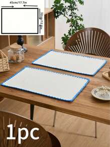 1/4/6/12 piezas Manteles individuales redondos con bordado de conchas marinas azules, decoración para el hogar y la cocina, manteles de mesa de comedor antideslizantes para tazas, vasos y platos para decoración de fiestas, cumpleaños y banquetes