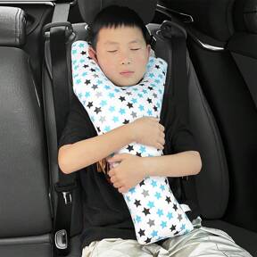 1pc Baby Car Safety Seat Neck Pillow - Y-Shaped Safety Belt Travel Pillow, Car Resting Neck Pillow, Sleep Hugging Pillow, Adjustable Safety Belt Shoulder Pad And Creative Question Mark Design, Suitable For Long-Distance Driving, Train, Airplane, Perfect Baby Shower Gift