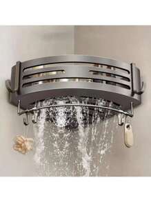 Aluminum Alloy Bathroom Shelves, Thick Punch-Free Tripod, Wall Corner Shelf, Bathroom Accessories, Shower Organizer