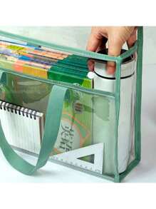 Bolsa Portátil Escolar Transparente, com Material de PVC Plástico Resistente à Água e Reforçado de Forma Robusta para Bolsa Transparente Escolar/Escritório para Mulheres e Homens | Pochete Leve para Concertos, Jogos Esportivos e Viagens