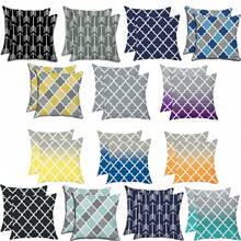2件100%涤纶纤维枕套，抽象简约几何图案，波西米亚风格，适合装饰沙发、客厅、房间、户外露台和庭院。单面印花，不含枕芯（16英寸*16英寸、18英寸*18英寸、20英寸*20英寸）