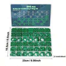 595 Stücke Klimaanlagen O-Ring Set, 36 Größen Dichtungsring Gummi O-Ringe Sortiment Set für Kompressor Kfz Klimaanlagen Rohrleitungen Reparatur ID:3-22mm