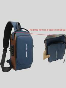 Waterproof Oxford Texture Men's Sling Chest Bag With Password Lock - Fashion Motorcycle Crossbody Bag With Phone Pocket, Zippers Closure For Daily Commute, Anti-Theft Crossbody Waist Pack Suitable For Outdoor Travel, Weddings, Easter, Perfect Gift For Father, Husband, Boyfriend And Teachers Side Bag Pouch Waterproof Backpack Belt Bag Festival Phone Bag