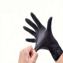 50/100pcs/Pack High Quality Disposable Gloves, Multiple Colors Available, Latex & Powder Free, Durable & Waterproof, Suitable For Household Cleaning. Sizes: S, M, L, XL (Packaging Not Included) - Black - View 6