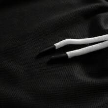 男士夏季运动篮球短裤，抽绳弹力网眼速干百慕大短裤，黑色 - 黑色 - 查看 3