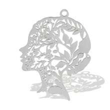2pcs Fashionable 304 Stainless Steel Gold/Silver Plant & Flower Pattern Pendant, Vacuum Electroplated Durable Craft, Suitable For Necklace, Earrings, DIY Jewelry Making