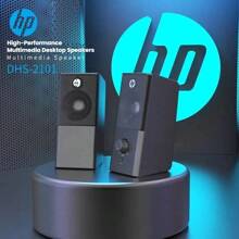 HP Altavoz para juegos RGB, altavoz USB para computadora de escritorio, subwoofer, portátil, transmisor universal, efecto de iluminación, artefacto de audio y video para juegos de escritorio DHS-2101 negro
