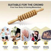 Wooden Massage Tool Kit - Back Massage Board, Full Body Beauty Roller, Fish Tail Scraper