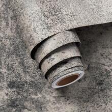 1 Roll Brown Gray Concrete Wallpaper Brown Gray Cement Contact Paper 3D Matte Textured Peel And Stick Self-Adhesive Removable PVC WallPaper For Home Decor Living Room Bedroom Bathroom Gym Kitchen Cabinet Decoration - Rust Brown - View 2