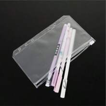 A6 PVC Clear File Folder Document Organizer Bag, Minimalist Designschool Supplies,Back To School