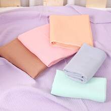 Manta de envolver de 2 capas para bebé, manta de gasa suave de unicolor para recién nacidos - Multicolor - Ver 3