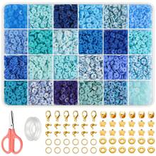 Set de 2.542 piezas de cuentas de arcilla polimérica para hacer pulseras, que incluye cuentas espaciadoras planas y redondas, cuentas de hematita, ideal para fiestas de cumpleaños, regalos de Año Nuevo