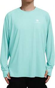 CAMEL CROWN Men Sun Protection Shirts UV SPF UPF 50+ Long Sleeve Rash Guard Fishing Running Swim T-Shirt Quick-Dry Lightweight