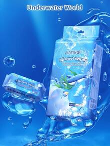 1/2/4/8包超迷你湿巾，便携式迷你湿巾，学生必备，户外湿巾，清洁湿巾，可爱湿巾，旅行湿巾，圣诞包装湿巾 - 彩色 - 查看 9