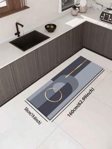 1 pezzo Tappeto da pavimento per cucina di alta qualità in composito di diatomite grigio con strisce dorate, ammortizzante anti-affaticamento, assorbente, in gomma siliconica leggera, spessore 3 mm, adatto per cucina, bagno, ingresso, lavanderia