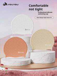 youyou Large Size Adult Men & Women Waterproof Silicone Swimming Cap With Ear Protection For Long Hair, Beach Essentials, Beach Accessories, Pool Float - Multicolor - View 2